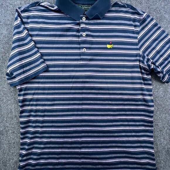 Masters Collection Adult Men's Medium 100% Pima Cotton Blue & Pink Stripe - Picture 2 of 16